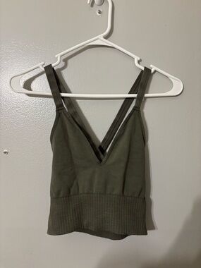 Free People Movement Good Karma Tank Ribbed Bra Green XS/S
